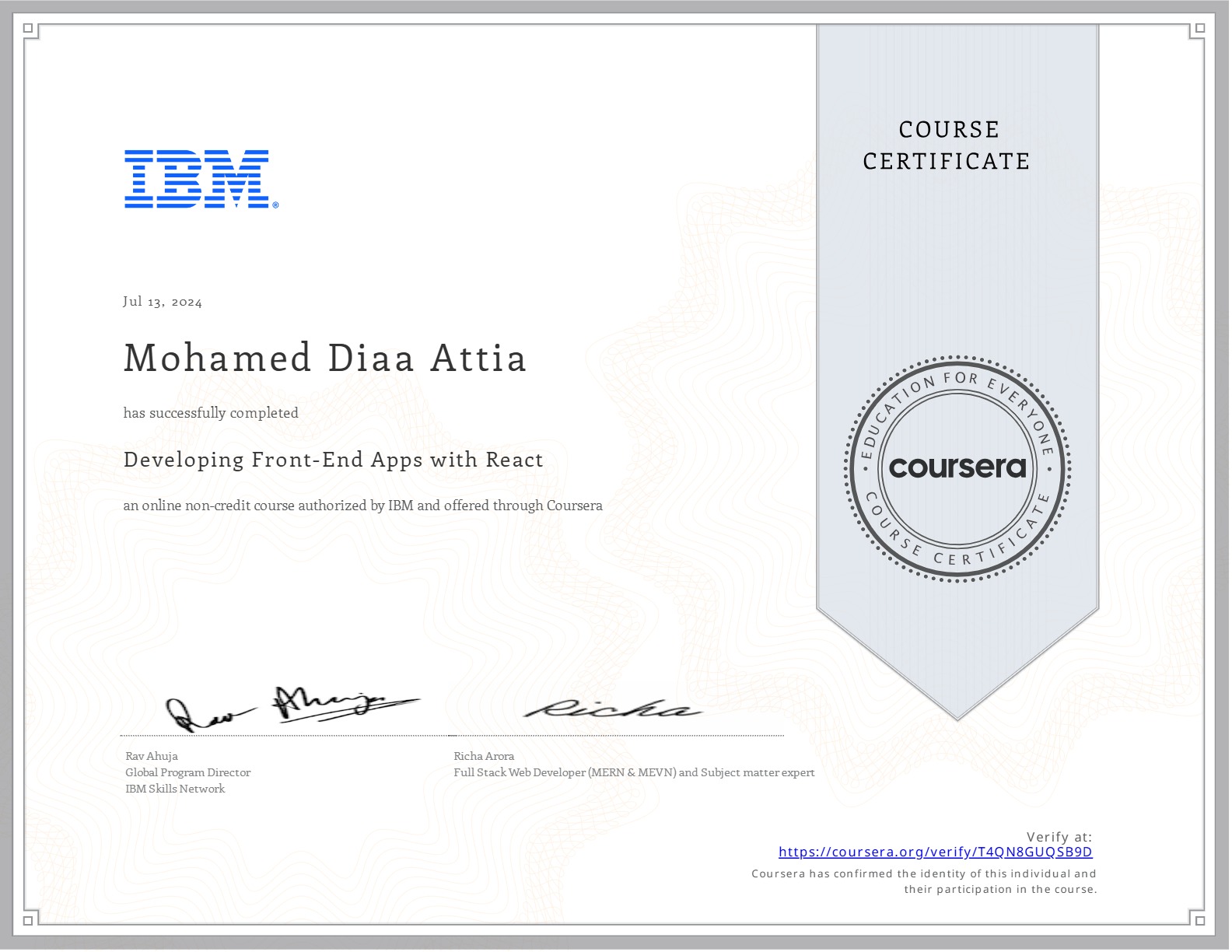 Certificate