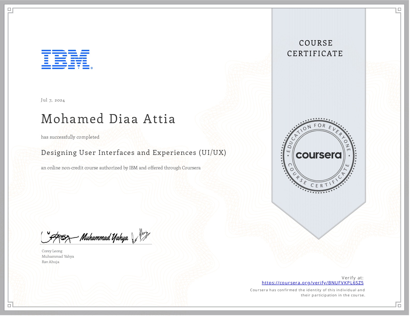 Certificate
