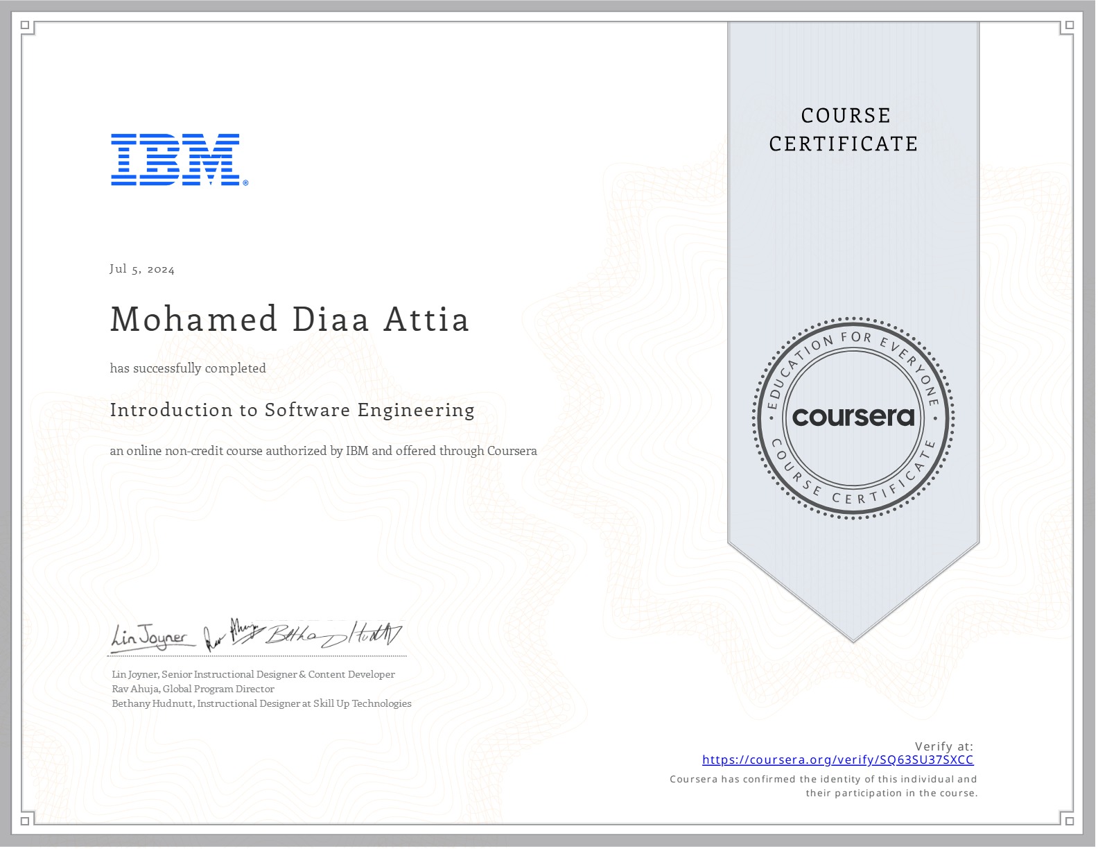 Certificate