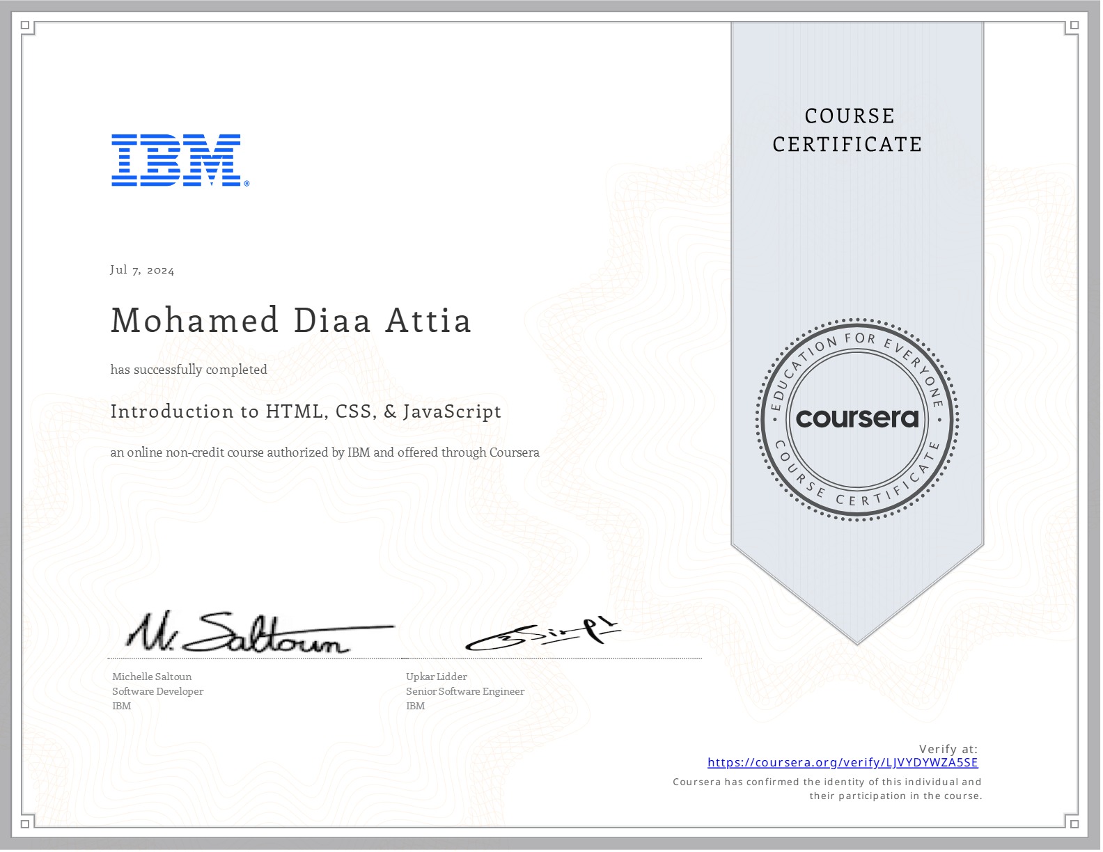 Certificate